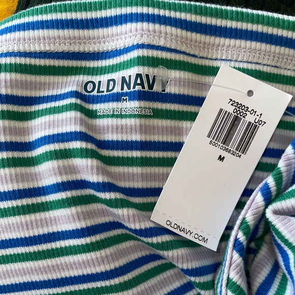 Rib-Knit Cool Striped Spaghetti Straps Tank Top Cami - Picture 3 of 3